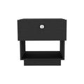 20" Black Wood One Drawer Nightstand