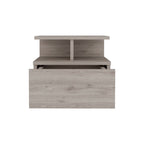 12" Gray Wood One Drawer Floating Nightstand