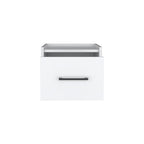 10" White Wood One Drawer Floating Nightstand