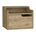 13" Beige Wood One Drawer Floating Nightstand