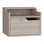 13" Gray Wood One Drawer Floating Nightstand