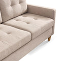 87" Beige Polyester Blend Sofa With Ottoman With Natural Legs