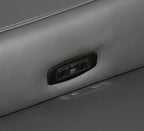 Dark Gray Italian Leather Power Reclining L Shaped Five Piece Corner Sectional