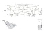 Dark Gray Italian Leather Power Reclining L Shaped Five Piece Corner Sectional