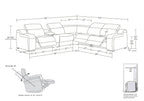 Dark Gray Italian Leather Power Reclining L Shaped Six Piece Corner Sectional With Console