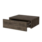 16" Brown Wood One Drawer Floating Nightstand