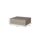 16" Gray Wood One Drawer Floating Nightstand