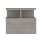 13" Gray Wood One Drawer Floating Nightstand