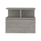 13" Gray Wood One Drawer Floating Nightstand