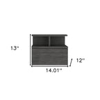 13" Dark Gray Wood One Drawer Floating Nightstand