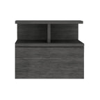 13" Dark Gray Wood One Drawer Floating Nightstand