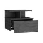 13" Dark Gray Wood One Drawer Floating Nightstand