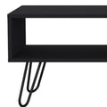 41" Black and Oak Wood and Metal Coffee Table With Drawer And Shelf