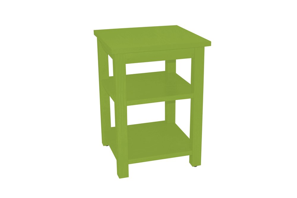 28" Green Solid Wood Nightstand