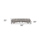 Gray Leather L Shaped Three Piece Corner Sectional