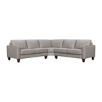 Gray Leather L Shaped Three Piece Corner Sectional