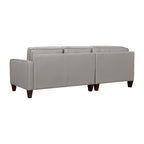 Gray Leather L Shaped Three Piece Corner Sectional
