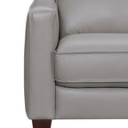 Gray Leather L Shaped Three Piece Corner Sectional