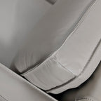 Gray Leather L Shaped Three Piece Corner Sectional