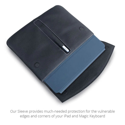 MacCase Premium Leather Magic Keyboard Sleeve -Black