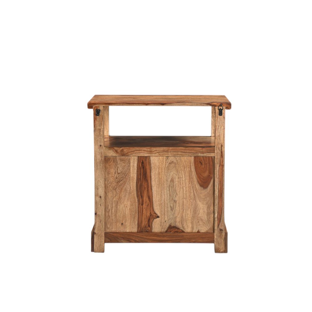 27" Brown Solid Wood Two Drawer Nightstand