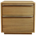 24" Natural Solid and Manufactured Wood Two Drawer Nightstand