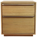 28" Natural Solid and Manufactured Wood Two Drawer Nightstand
