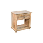 28" Distressed Natural One Drawer Solid Wood Nightstand