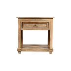 28" Distressed Natural One Drawer Solid Wood Nightstand
