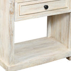 28" White Solid Wood Distressed One Drawer Nightstand