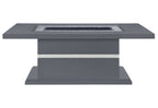 52" Dark Gray Wood And Faux Crystal Pedestal Coffee Table