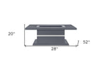 52" Dark Gray Wood And Faux Crystal Pedestal Coffee Table