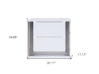25" White Solid and Manufactured Wood Lighted Two Drawer Nightstand