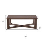 50" Walnut Solid Wood Cross Legs Coffee Table