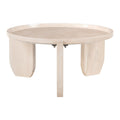 30" Natural Genuine Marble and Marble Round Coffee Table