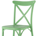 Set of Two Green Heavy Duty Plastic Outdoor Stacking Dining Chairs