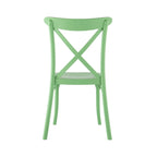 Set of Two Green Heavy Duty Plastic Outdoor Stacking Dining Chairs