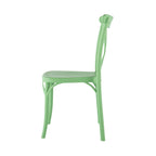 Set of Two Green Heavy Duty Plastic Outdoor Stacking Dining Chairs
