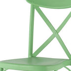 Set of Two Green Heavy Duty Plastic Outdoor Stacking Dining Chairs