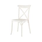 Set of Two White Heavy Duty Plastic Outdoor Stacking Dining Chairs