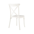 Set of Two White Heavy Duty Plastic Outdoor Stacking Dining Chairs