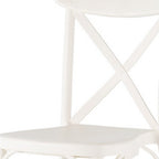 Set of Two White Heavy Duty Plastic Outdoor Stacking Dining Chairs