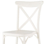 Set of Two White Heavy Duty Plastic Outdoor Stacking Dining Chairs