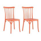Set of Two Salmon Heavy Duty Plastic Outdoor Stacking Dining Chairs