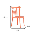 Set of Two Salmon Heavy Duty Plastic Outdoor Stacking Dining Chairs