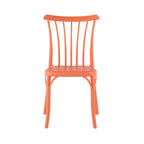 Set of Two Salmon Heavy Duty Plastic Outdoor Stacking Dining Chairs