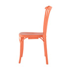 Set of Two Salmon Heavy Duty Plastic Outdoor Stacking Dining Chairs