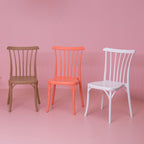 Set of Two Salmon Heavy Duty Plastic Outdoor Stacking Dining Chairs