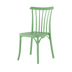 Set of Two Green Heavy Duty Plastic Outdoor Stacking Dining Chairs