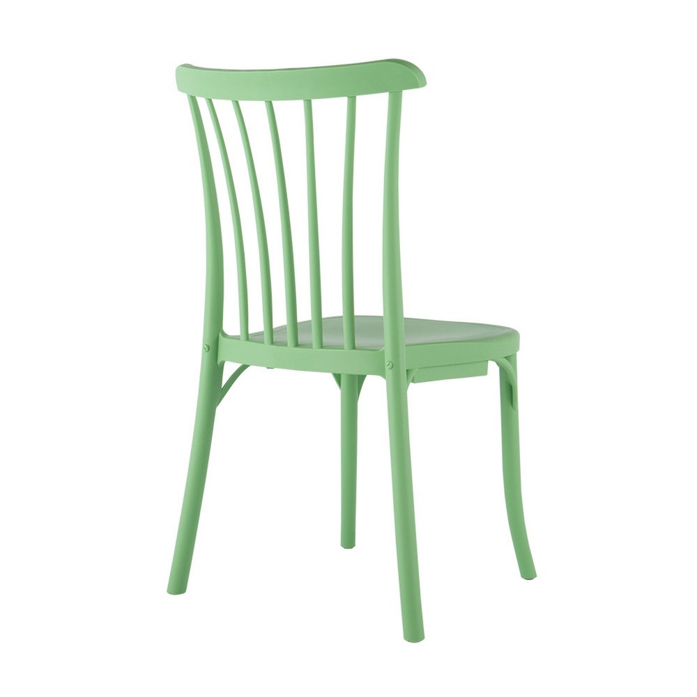 Set of Four 22" Green Heavy Duty Plastic Outdoor Stacking Dining Chairs